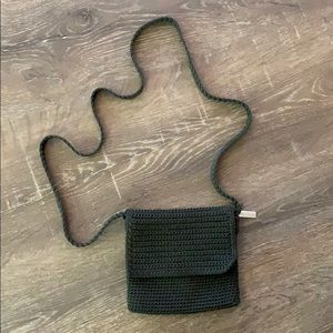 Crossbody crocheted bag olive green